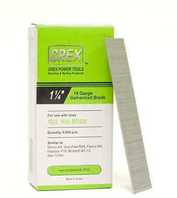 GREX GBN18-32 18 Gauge 1-1/4-Inch Length Galvanized Brad Nails (5,000 per Box) (2)